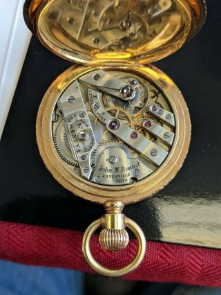 1885 Patek Philippe 18k Gold Tri Tone Pocket Watch rare near with patek box 9