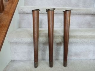 3 Vintage Mid Century Mcm Tapered Wood Coffee Table Stool End Table Legs 14.  25 "