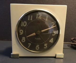 Vintage Westclox S5 - F Logan Self Starting Electric Alarm Clock Art Deco Style