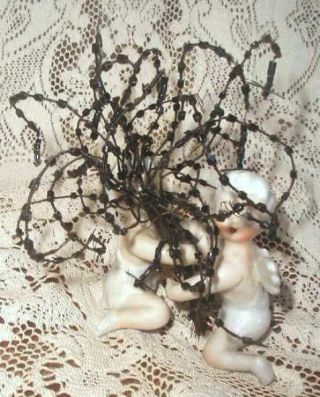 Antique 1880s Victorian French Jet Dangling Millinery Hat Trim Trembler Branches