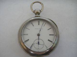 Early Illinois Watch Co Key Wind Sn 121,  158 - 18s Pocket Watch Ca 1877