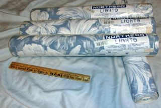 (4) Nos Northern Lights Wallpaper Rolls Expanded Vinyl Pre - Pasted Washable 3592