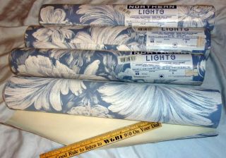 (4) NOS Northern Lights Wallpaper Rolls Expanded Vinyl Pre - Pasted Washable 3592 2