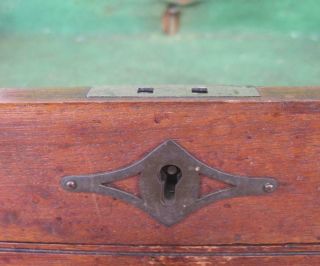 Vintage Wood Jewelry Machinist Tool Box 4 drawers Lock Dove tailed 12x9.  5x8.  5 6