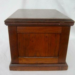 Vintage Wood Jewelry Machinist Tool Box 4 drawers Lock Dove tailed 12x9.  5x8.  5 8