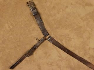 Japanese Army NCO Leather Sword Belt with Hanger WW2 10
