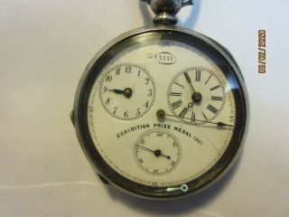 Antique Silver Pocket Watch,  Exhibition Prize Medal 1867
