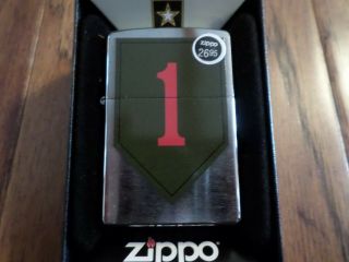 U.  S Army 1st Infantry Brushed Chrome Zippo Lighter U.  S Military U.  S A Made