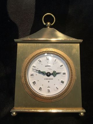 Angelus Swiss Astwood - Dickinson Brass 8 Day Small Desk Clock