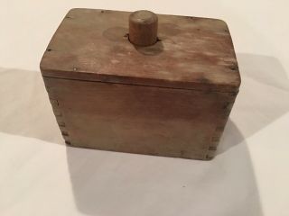 Antique Primitive Dove - Tailed Wooden Butter Mold Box