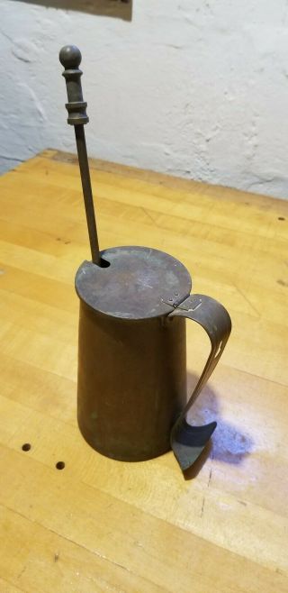 Vintage Brass Mortar & Stone Pestle W/ Lid Fire Starter