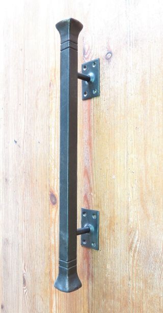 Push Pull Door Handle Hand Forged Solid 16.  5 " Wrought Iron Barn Entrance Entry