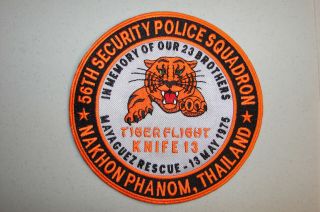56th Sps Knife 13 Mayaguez Rescue 1975 In Memory 7 " Patch (made In Alabama)