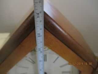 VINTAGE SETH THOMAS WOODEN STEEPLE MANTLE CLOCK W/KEY BRASS PENDULUM MOVEMENT 7