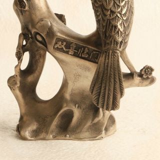 Chinese Silver copper Statue Hand Carved Magpie Statue KT0116 4