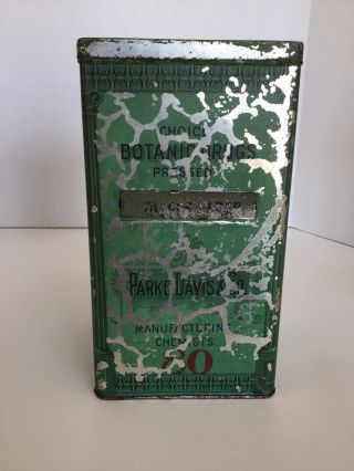 Antique Vintage Dwarf Elder Tin Can Parke,  Davis & Co.  Botanic Drugs Detroit,  Mi