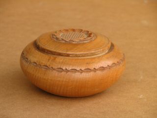 Antique Wooden Hand Carved Bowl Box For Salt Spices Bowl Cup Saltern Early 20th