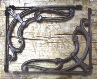12 Cast Iron Antique Style Victorian Scroll Brackets Garden Brace Shelf Bracket