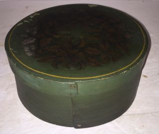 Antique Shaker Old Green Paint Bentwood Pantry Box Aafa Stencil