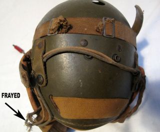 WWII U.  S.  Tanker helmet with earphones and goggles. 9