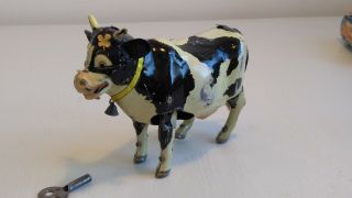 Rare Vintage Tin Toy Wind Up Mechanical Walking Licking Milk Cow Japan