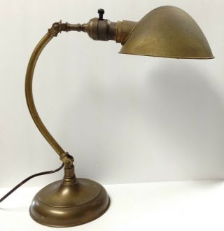 Very Rare Vintage Miller Cast Iron And Brass Desk Table Lamp 1091