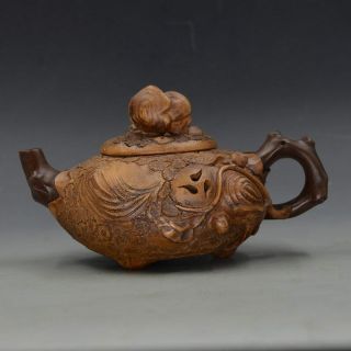 Antique Vintage Chinese Yixing Zisha Handmade Stump Teapot Made By Chen Yongqing