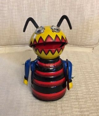 Vintage Marx Chompy The Beetle Tin Wind Up Toy W/original Box