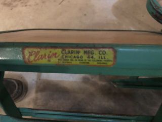 Two Vintage Clarin of Chicago,  IL Metal With Wood Seat Folding Chairs Green 2