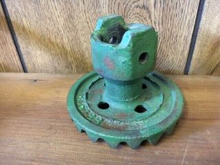 Antique Small Cast Iron Gear Candle Holder Lamp Steampunk Decor John Deere