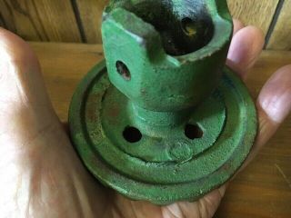 antique SMALL CAST IRON GEAR CANDLE HOLDER LAMP STEAMPUNK DECOR JOHN DEERE 2