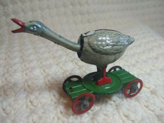 Goose Penny Tin Toy Nodder On Origional Base,  Made In Germany,  Antique Beautifu