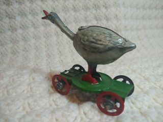 Goose Penny Tin Toy Nodder on Origional Base,  Made in Germany,  Antique BEAUTIFU 2