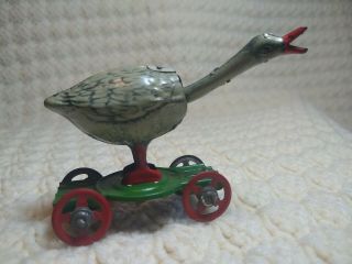 Goose Penny Tin Toy Nodder on Origional Base,  Made in Germany,  Antique BEAUTIFU 5