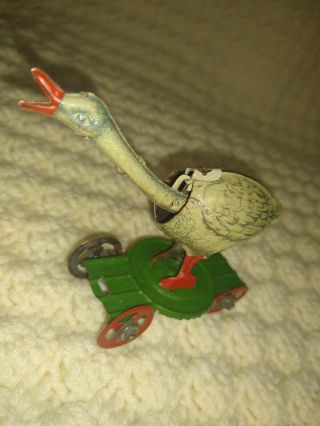 Goose Penny Tin Toy Nodder on Origional Base,  Made in Germany,  Antique BEAUTIFU 7