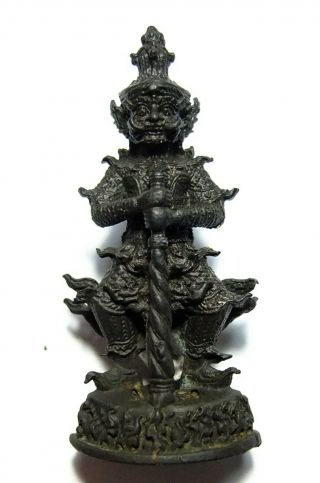 Tao Wesuwan Lp Tim Bronze Antique Clay Thai Buddha Amulet
