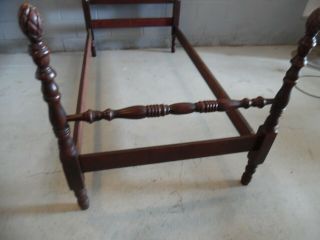 Vintage Mahogany Twin Bed w/ Pineapple Finals 2