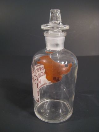 Pyrex Vintage Hydrochloric Acid HCl Laboratory Apothecary Bottle w/Stopper 2
