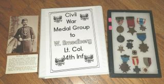 Outstanding Gettysburg Veteran Medal Grouping Engraved W/ Photo & Research Read