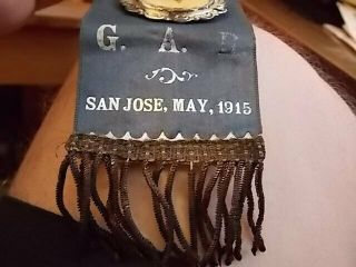 1915 CIVIL WAR GAR CALIFORNIA & NEVADA DELEGATE BADGE,  SAN JOSE 4