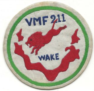 Ex,  Chinese Made Vmf - 211 Wake Island G - 1 Flight Jacket Patch