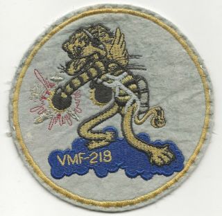 Five Inch First Pattern Ww2 Usmc Vmf - 218 Squadron Patch Off G - 1 Flight Jacket