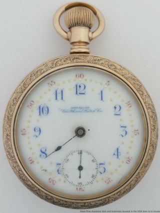 Fancy Dial 1883 Waltham 18s Pocket Watch Robuck Numbered Case 2 Restore