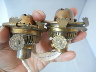 Two Antique Brass Hinks & Son Oil Lamp Burners Parts Vintage