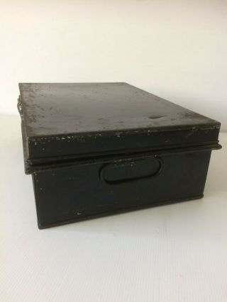 Vintage Black Metal Deed Box 5