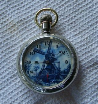 Vintage 1922 Elgin 18 Size 7 Jewel Pocket Watch Unusual Dial