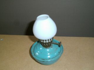 Vintage Green Enamel Kelly / Pixie / Nursery Oil Lamp Lantern with Weighted Base 4