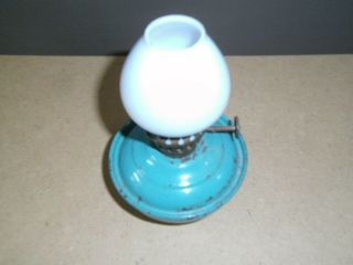 Vintage Green Enamel Kelly / Pixie / Nursery Oil Lamp Lantern with Weighted Base 5