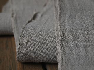 Antique Old Organic Natural Linen Flax Handwoven Homespun Fabric 2 yards 5