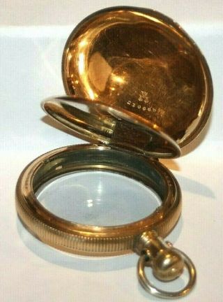 Antique Xl Keystone Watch Case Co.  14k Gold Filled Pocket Watch Case W/ Glass 5